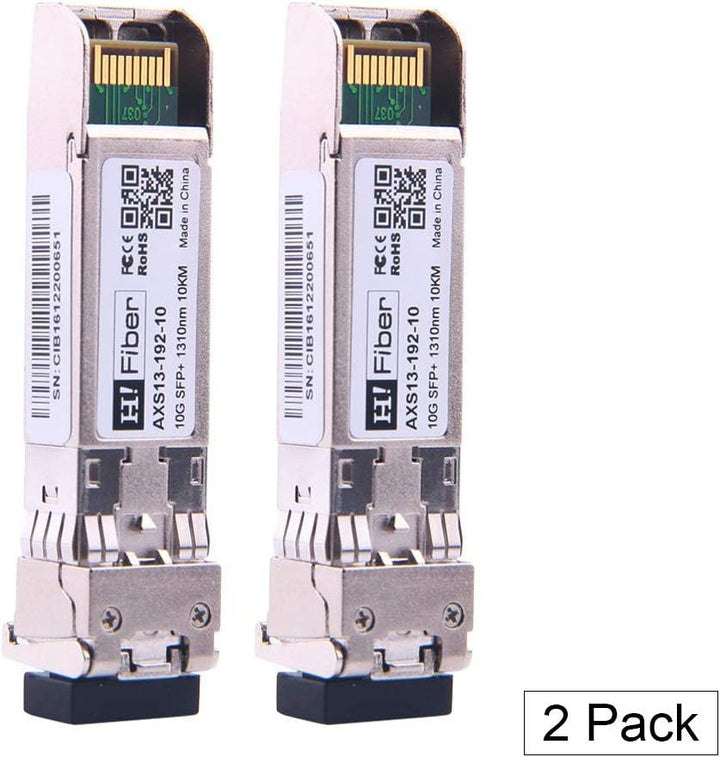 【2Pack】 10Gb/S SFP+ Singlemode Transceiver (10km, 1310nm), 10Gbit SFP+ LR LC Modul für Intel E10GSFP