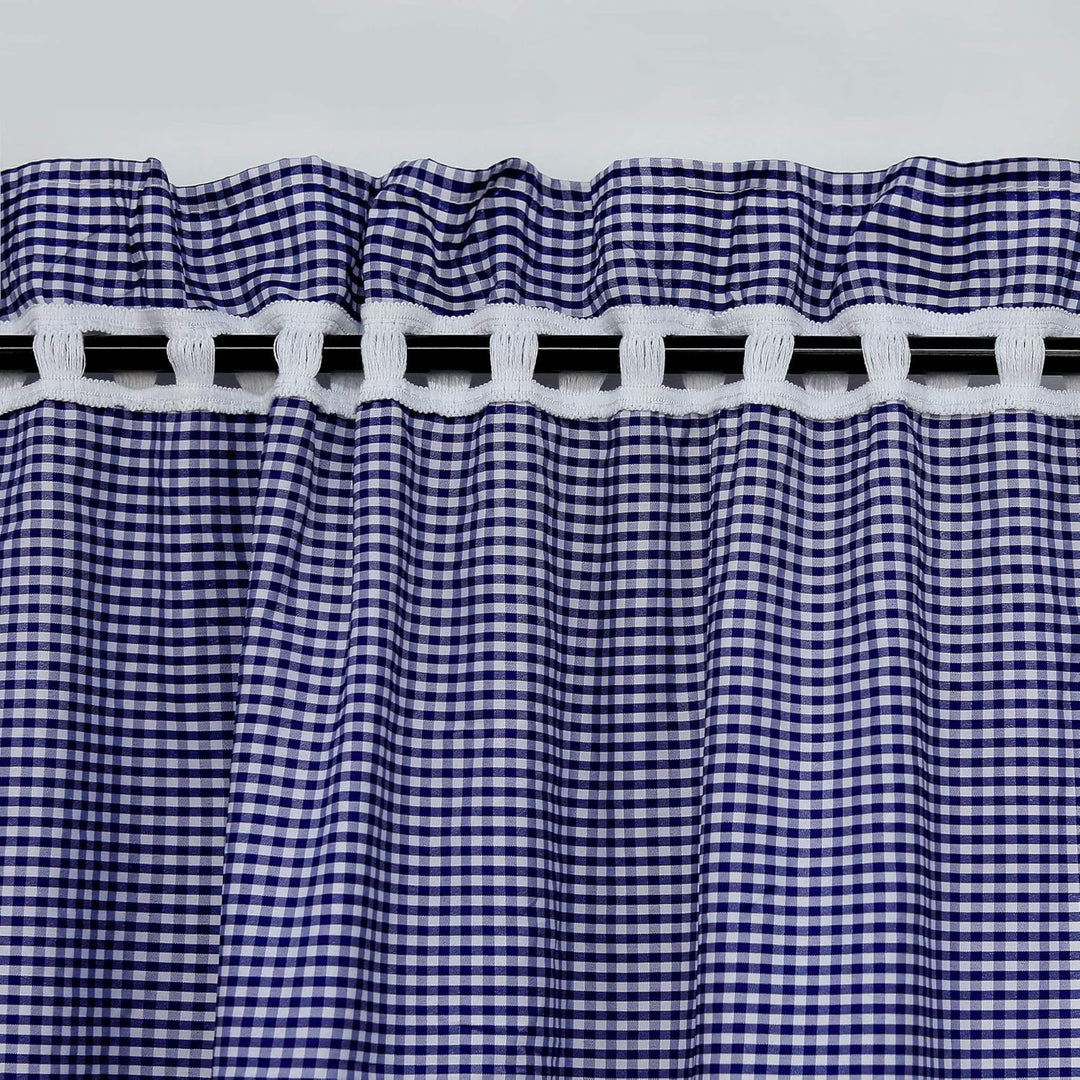 Yujiao Mao Landhausstil Vorhang mit Karo-Muster Stangendurchzug Blickdichte Vorhänge Inklusive 2 Raf