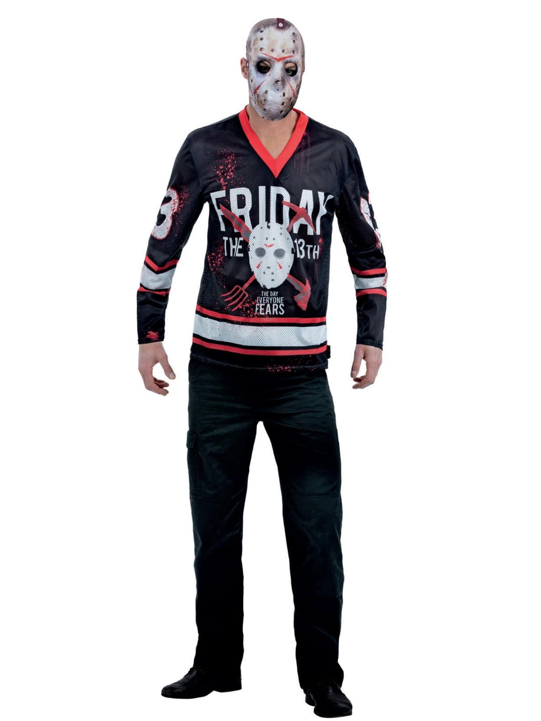 Smiffys 81017 Friday the 13th, Hockey-Top, Herren, Schwarz & Weiss Medium (Chest 38-40), Medium (Che