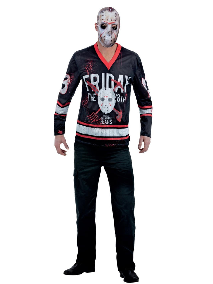 Smiffys 81017 Friday the 13th, Hockey-Top, Herren, Schwarz & Weiss Medium (Chest 38-40), Medium (Che