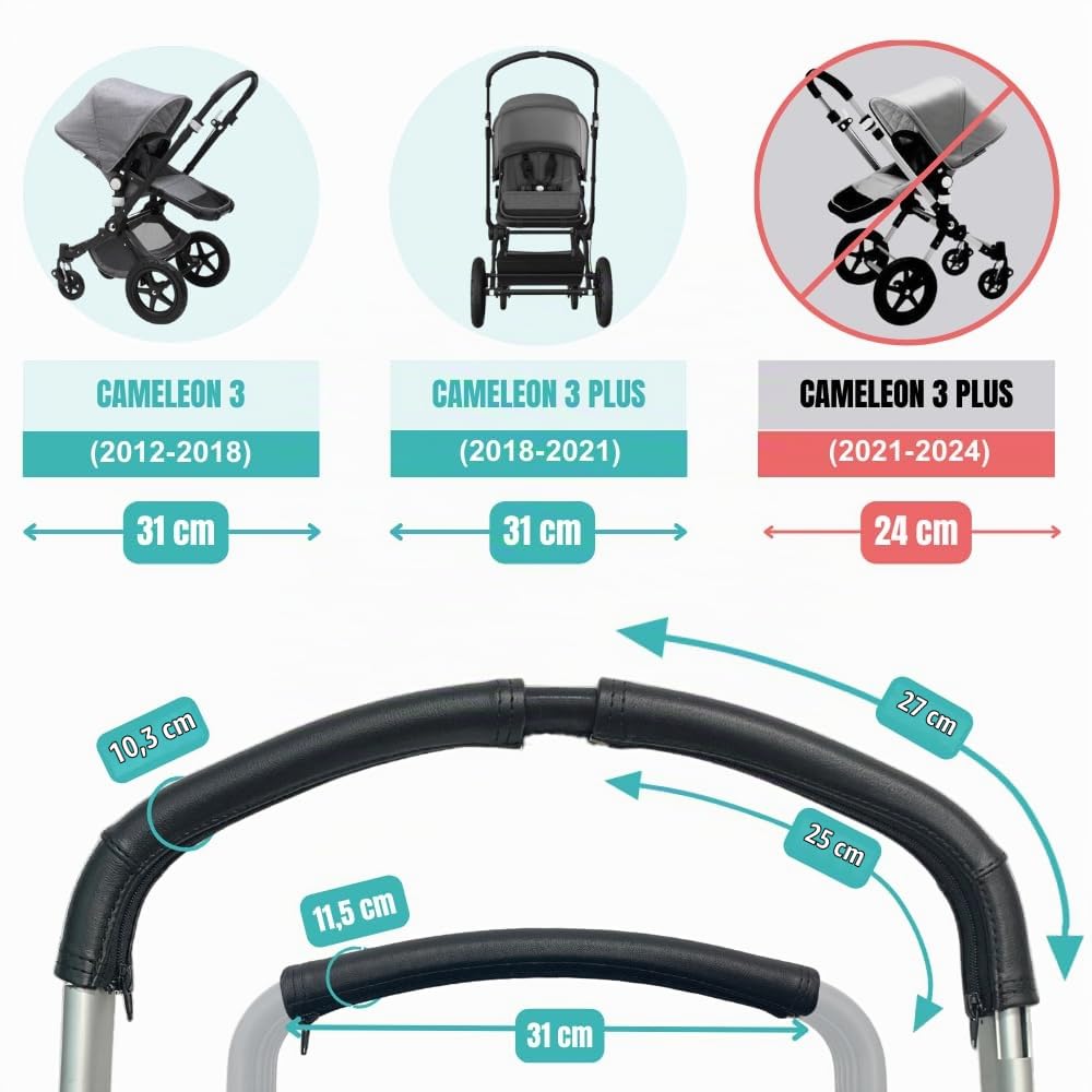 PROTEC TIF | Schutzhüllen aus Kunstleder Pack kompatibel mit der Bugaboo Cameleon 3 und Cameleon 3 P