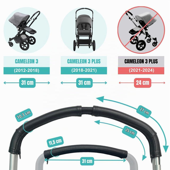 PROTEC TIF | Schutzhüllen aus Kunstleder Pack kompatibel mit der Bugaboo Cameleon 3 und Cameleon 3 P
