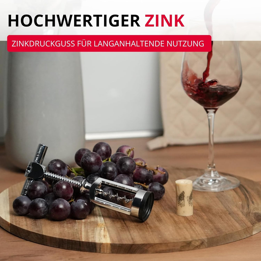 Westmark Glockenkorkenzieher mit Korkabstreifer, Monopol Edition, Stahl/Zink-Druckguss, Chianti, Ver