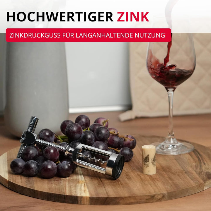 Westmark Glockenkorkenzieher mit Korkabstreifer, Monopol Edition, Stahl/Zink-Druckguss, Chianti, Ver