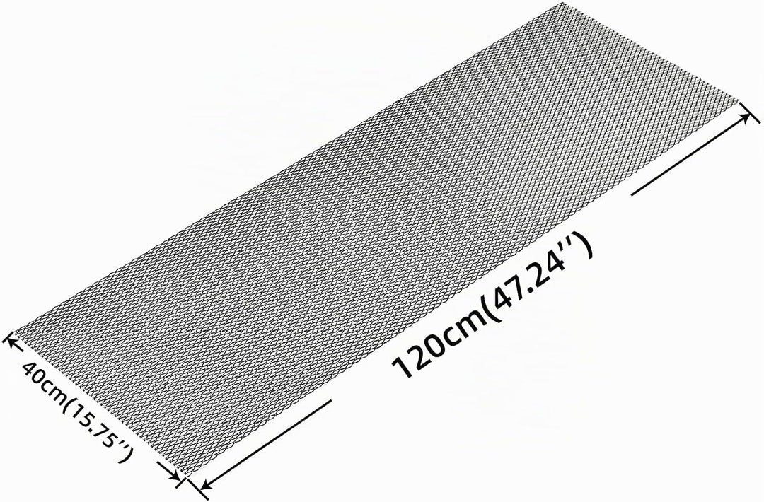 AggAuto 120×40cm Schwarz Renngitter, 6×12mm Raute Lochgrösse Wabengitter, Aluminiumlegierung Streckg
