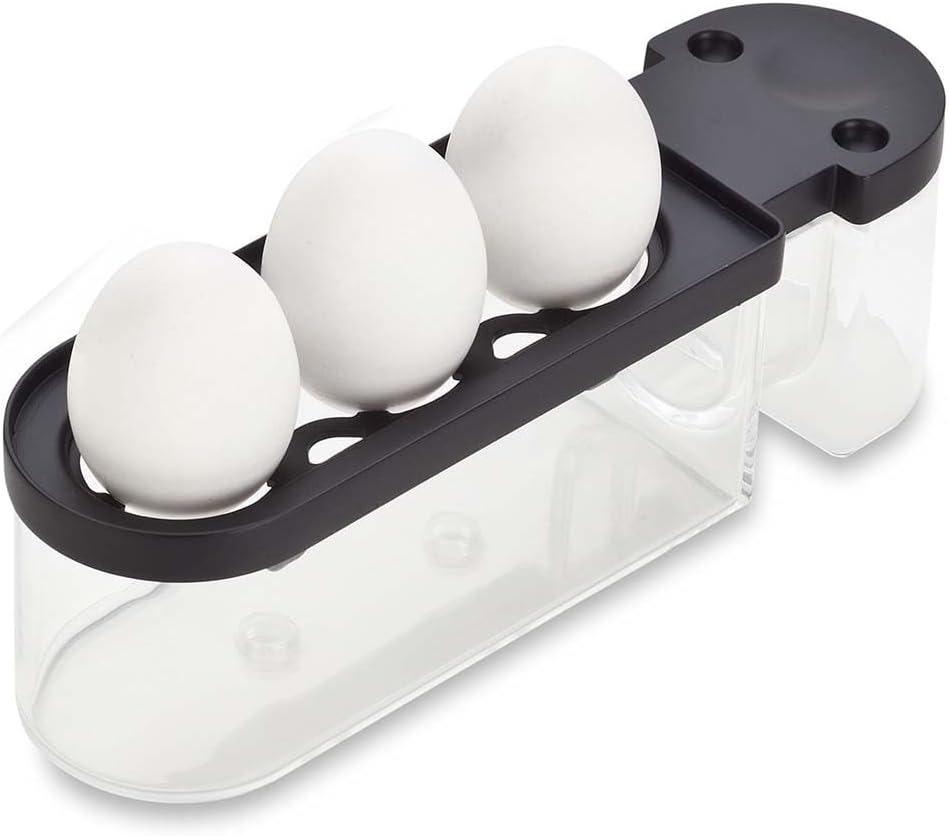 Cloer 6021 Eierkocher, bis zu 3 Eier, herausnehmbarer Eierträger, Servierfunktion, 300 Watt, Kunstst