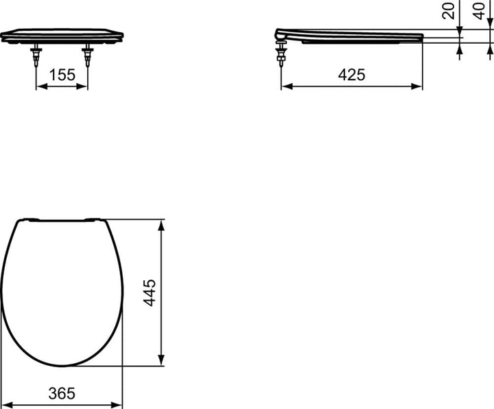 Ideal Standard E131601 Sandringham 21 normaler geschlossener WC-Sitz, weiss, Standard Close, Standar