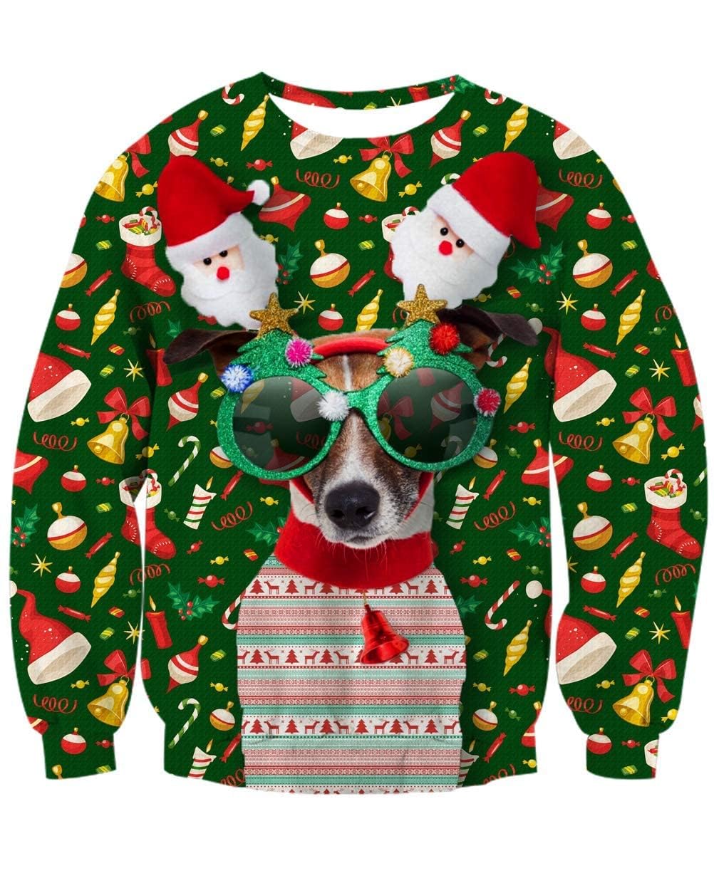 Herren Ugly Christmas Sweater Sweatshirts 3D Weihnachtspullover Damen Hässlich Weihnachten Witzig Ju