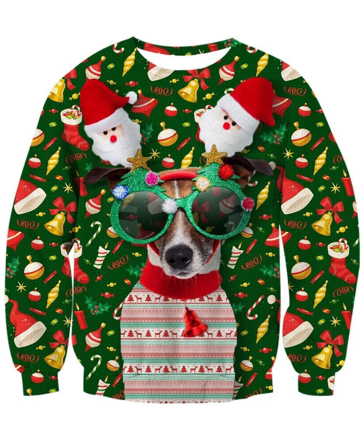 Herren Ugly Christmas Sweater Sweatshirts 3D Weihnachtspullover Damen Hässlich Weihnachten Witzig Ju