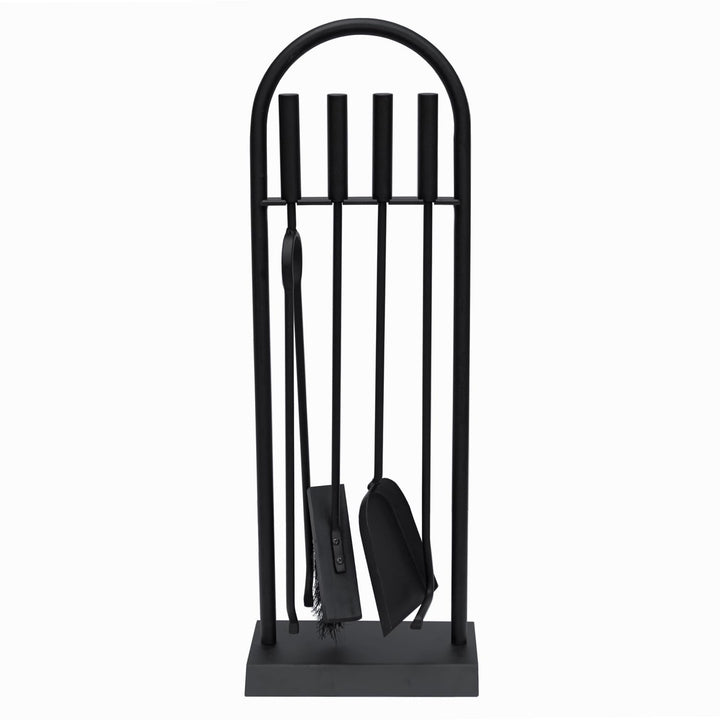 JVL Lambeth modernes Kaminbesteck Arch Werkzeug Set, Stahl, schwarz, 23 x 14 x 66 cm, 4 Stück