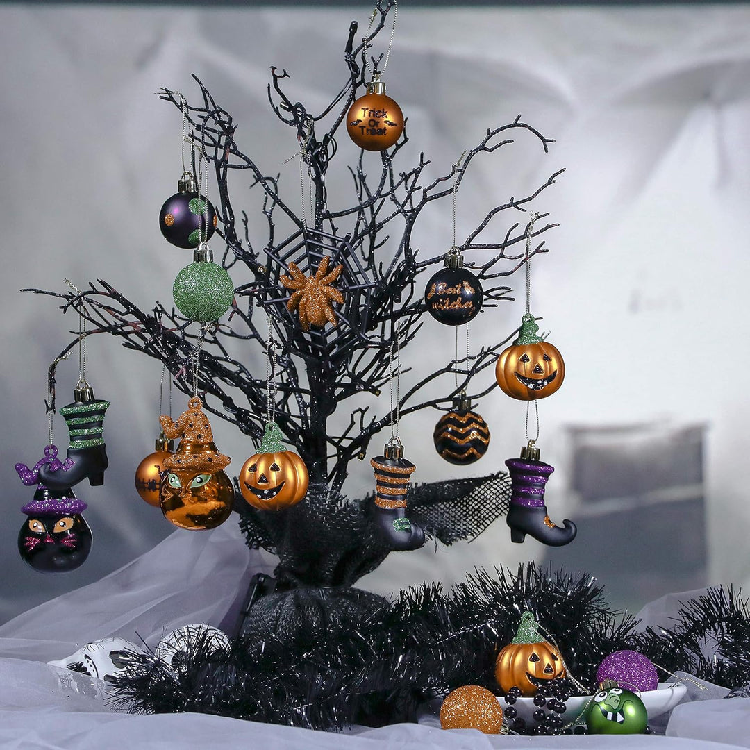 Valery Madelyn 24 Stücke Halloween Kugeln Ornamente, Freche Dekorative Bruchsichere Halloween Hängen