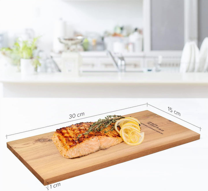 Joejis Zedernholzbrett zum Grillen Set aus 6 (30 x 15cm) Grillbrett aus Zedernholz zum Grillen Lachs