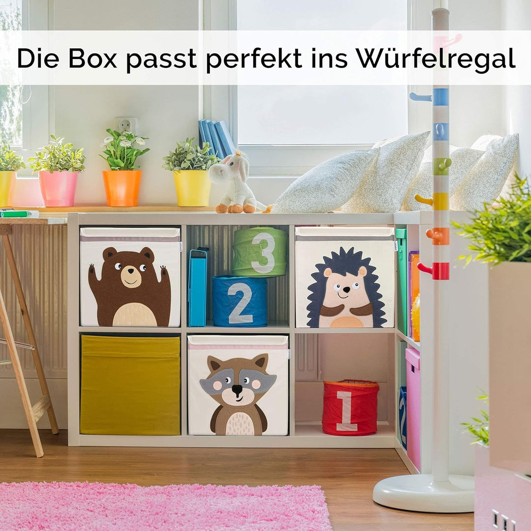 GLÜCKSWOLKE Kinder Aufbewahrungsbox - 15 Motive I Spielzeugkiste mit Deckel für Kinderzimmer I Spiel