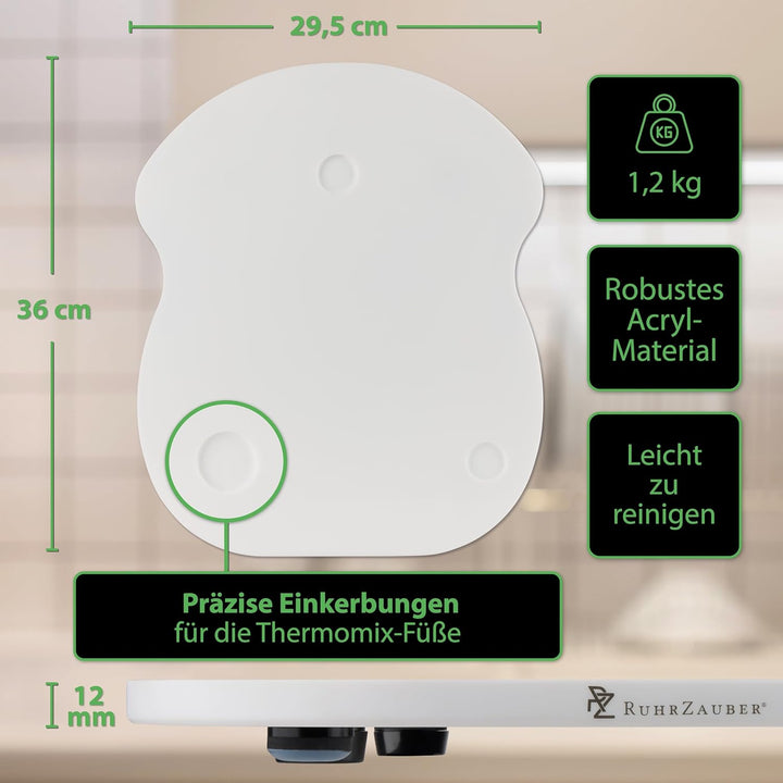 Gleitbrett für Thermomix TM6 & TM5 - Leicht Verschiebbares Brett für Thermomix TM6 / TM5 aus Premium