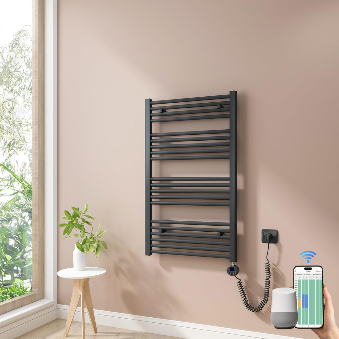 Heilmetz Smart WiFi Badheizkörper Elektrisch 100x60cm Elektrischer Handtuchtrockner mit Thermostat u