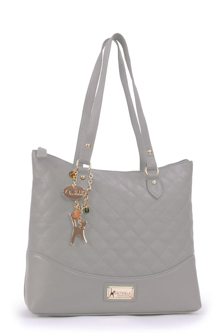 Catwalk Collection Handbags - Damen Schultertasche Mittelgross/Gross - Handtasche Tote Bag - Gestepp