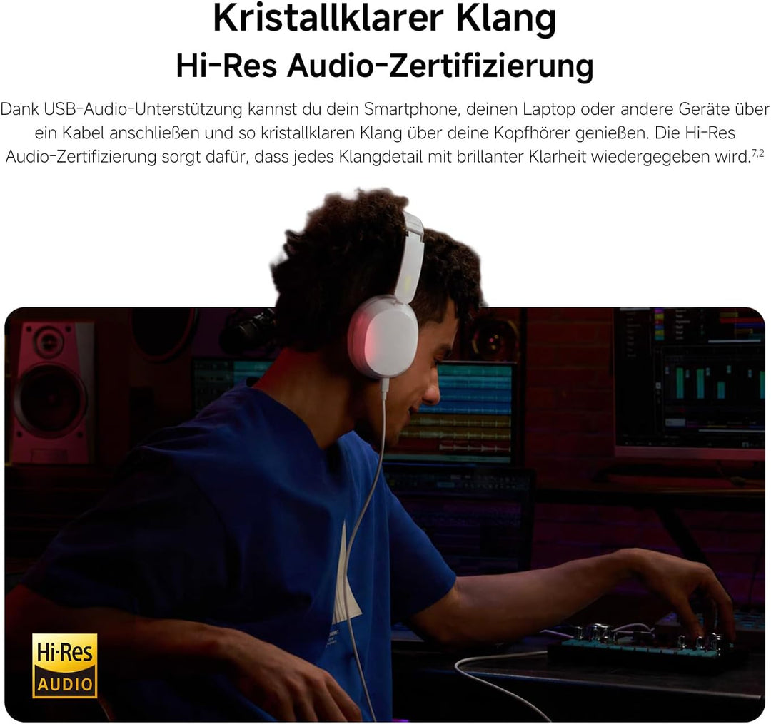XIAOMI Redmi Headphones Neo Bluetooth Over-Ear-Kopfhörer, 42 dB Adaptive Aktive Geräuschunterdrückun