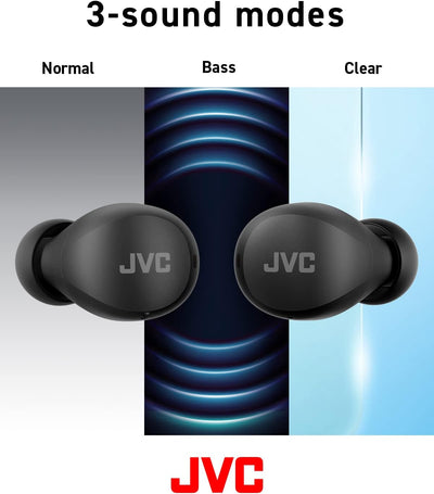 JVC HA-Z66T-B Gumy Mini Wireless Earbuds, klein, Ultraleicht, 3 Sound Modi (Bass/Clear/Normal), Wass