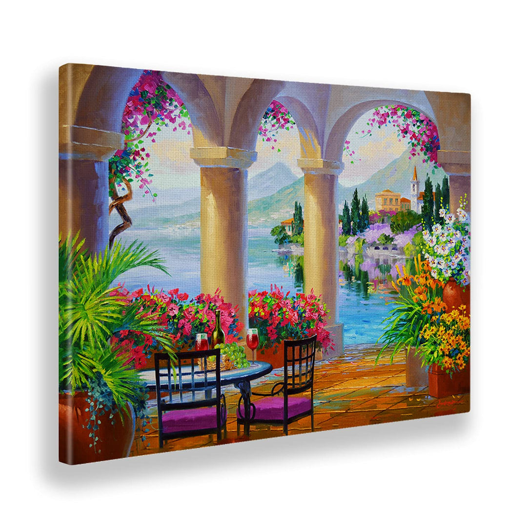 Giallobus - Gemälde - Mikki Senkarik - Für Immer Comer See - Leinwand - 70x50 - Bereit zum Aufhängen