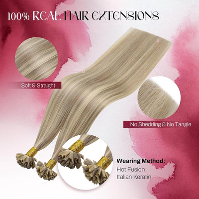 Vivien Bondings Extensions Echthaar Blond Extensions Bonding Echthaar Ashblond Highlighted Blond Ker