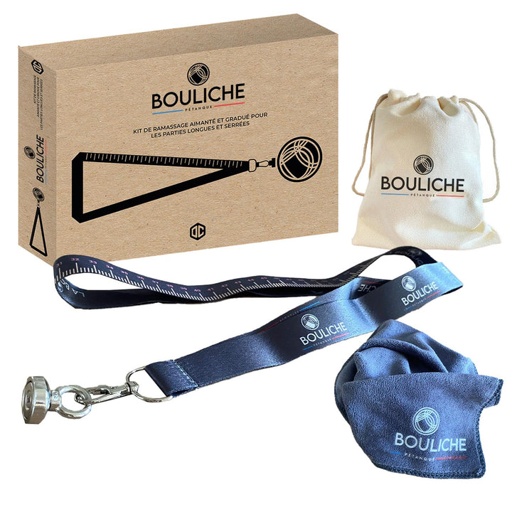 BOULICHE | Boulekugel Sammelset | Starker Magnet und Integriertes Massband | Tuch und Transporttasch