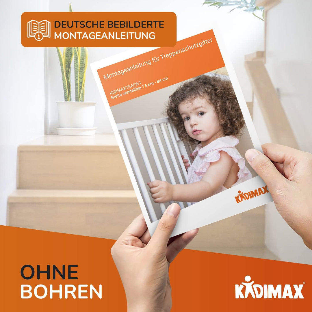 KIDIMAX Treppenschutzgitter (Modell 2022) Erweiterung (Verlängerung) 20 cm, steckbarer Gitter Aufsat