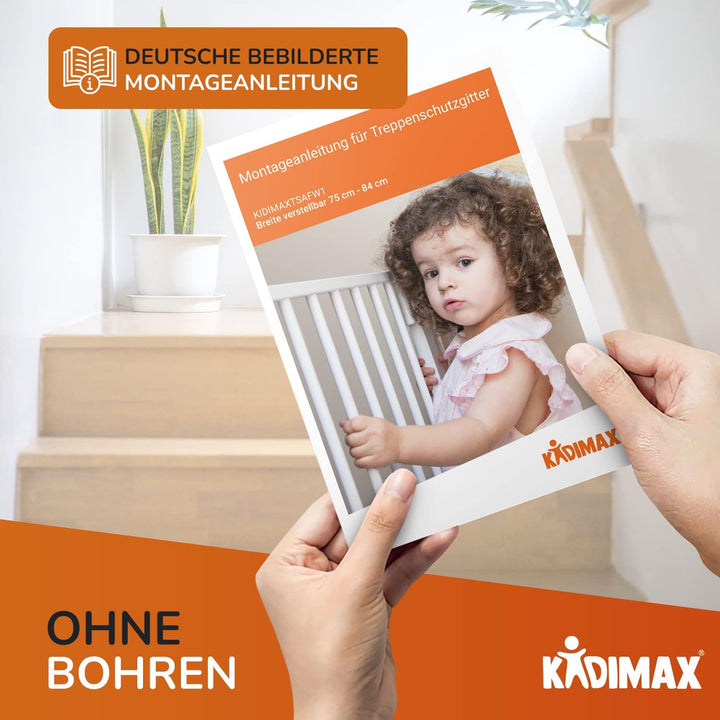 KIDIMAX Treppenschutzgitter (Modell 2022) Erweiterung (Verlängerung) 20 cm, steckbarer Gitter Aufsat