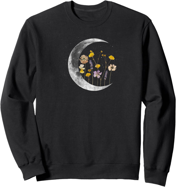 Trendy Night Moon Flower Sweatshirt