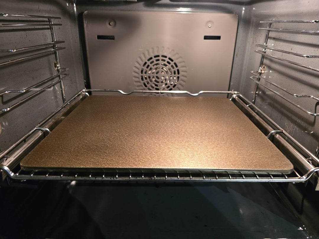 Backstahl für Pizza und Brot 38 x 33 cm / 8 mm Stärke. Premium Pizzastein aus hochwertigem Stahl. Pi