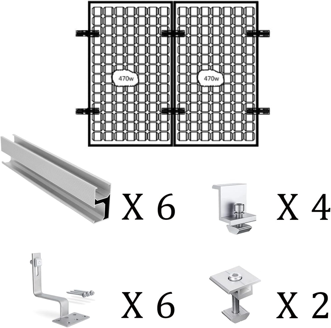 Solarmodul Halterung Ziegeldach Befestigungssystem, Alu Solarpanel Halterung Dachhaken Aluprofil Pho
