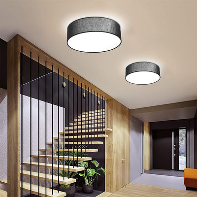 Depuley LED Deckenlampe schwarz, E27 Deckenleuchte Schlafzimmer, 2-Licht Modern Stoffdeckenleuchte R