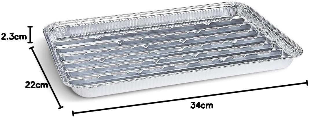 SWS 100 Alu Grillschalen Grillpfannen eckig 34 x 22 cm Aluschalen Grill