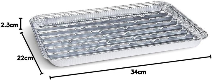 SWS 100 Alu Grillschalen Grillpfannen eckig 34 x 22 cm Aluschalen Grill