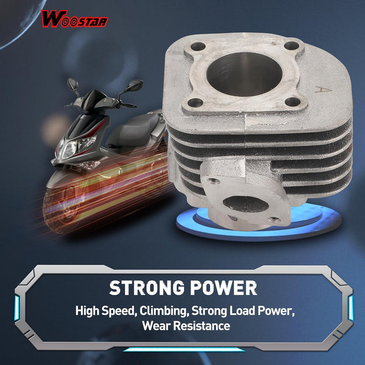 WOOSTAR 40mm Grosse Bohrung Zylinder mit Dichtungen Kolbenring Kit Ersatz für 2 Takt Jog 50ccm Minar