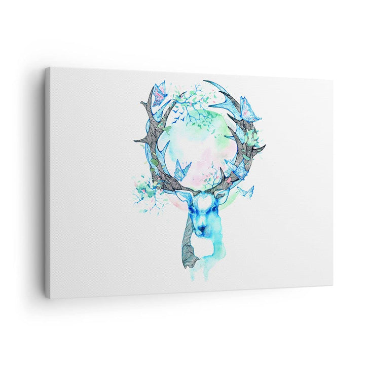 Bilder auf Leinwand Hirsch Natur Landschaft Dekoration Leinwandbild 70x50cm Wandbilder Dekoration Wo