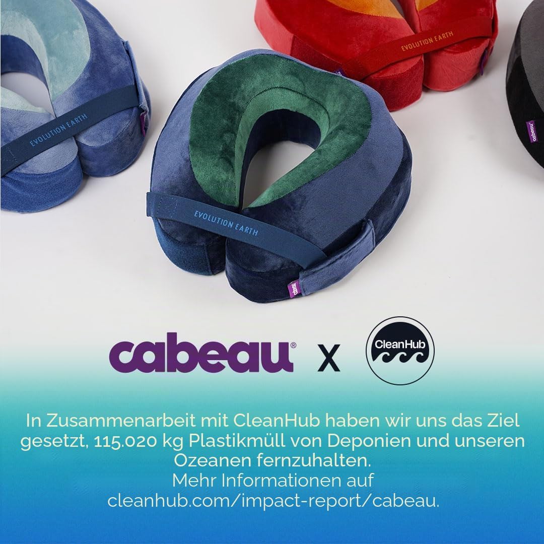 Cabeau Evolution Earth Reisekissen aus luxuriösem Memory-Schaum, das Beste Reisekissen mit 360-Grad-
