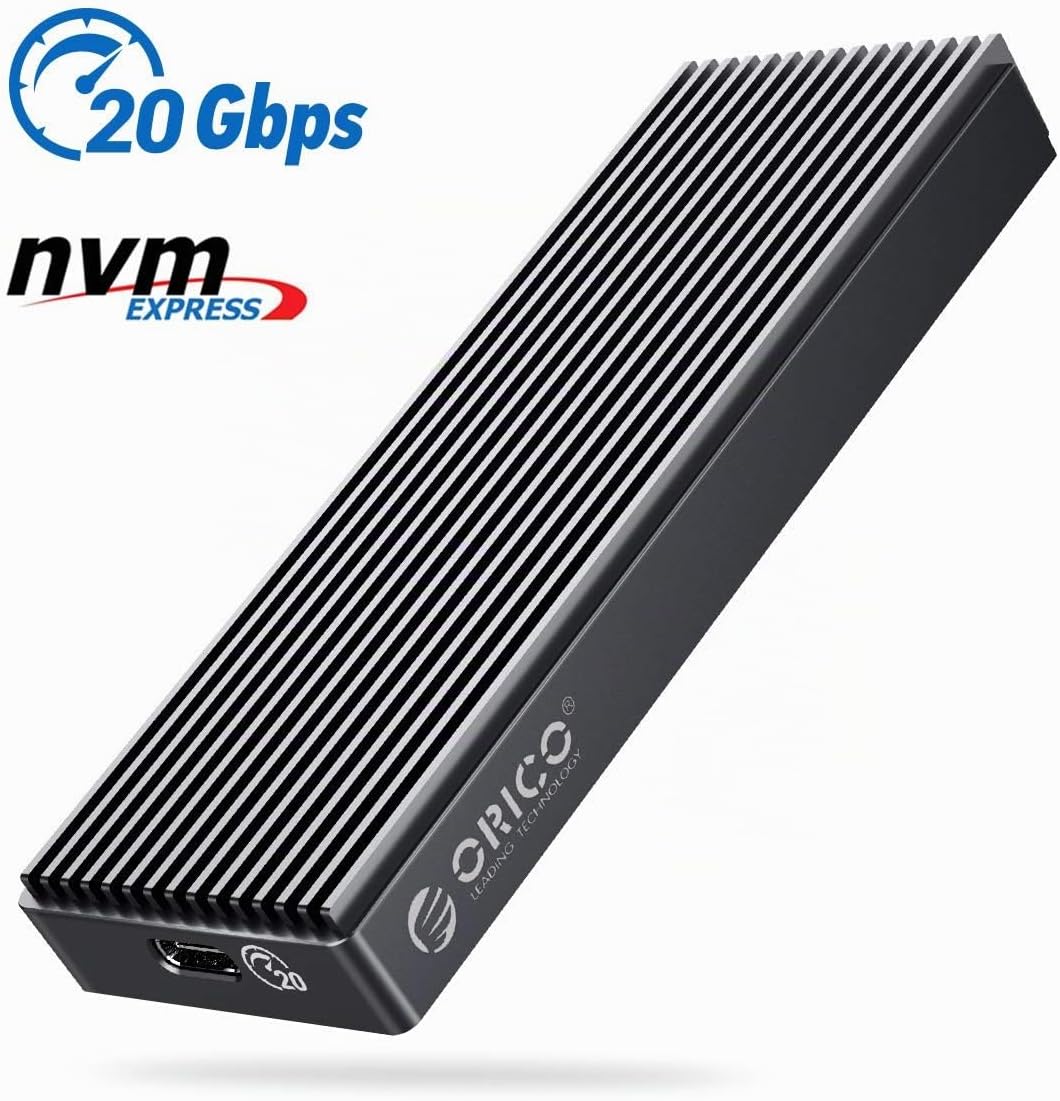 ORICO NVMe M.2 SSD Gehäuse 20Gbps bis zu 2000MB/s, USB 3.2 Gen2x2 USB-C Aluminium NVMe Adapter für P