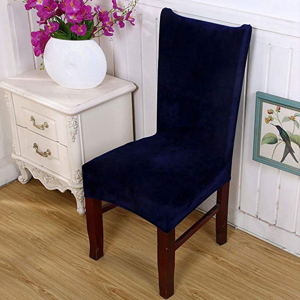 Homaxy Velvet Stuhlhussen 4er Set, Stretch Esszimmerstuhl Hussen, Spandex Plüsch Stuhlbezug Grosses