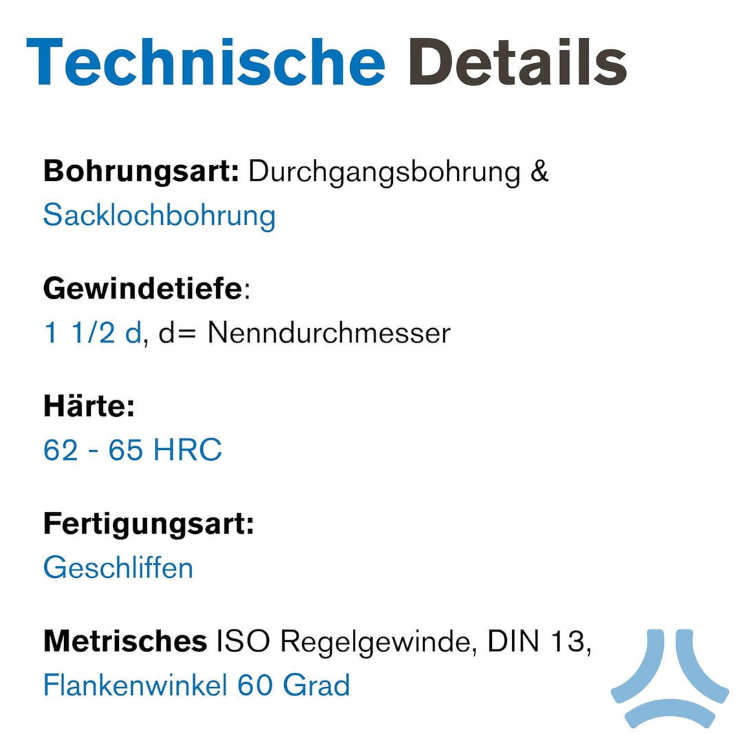 PROFI Gewindebohrer M20 Satz HSSG 3 teilig, Gewindeschneider | Vor-, Mittel- und Fertigschneider | H