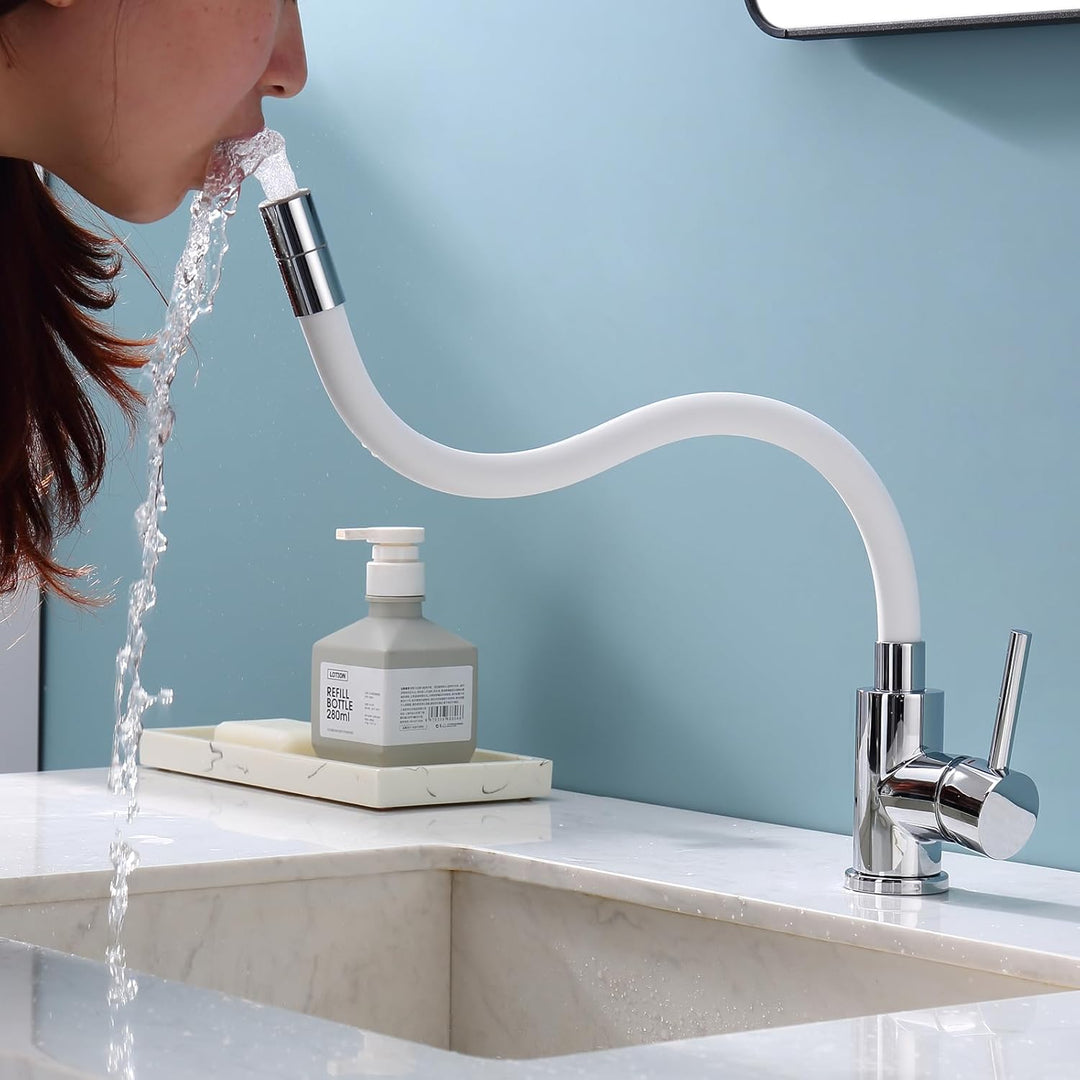 Wasserhahn Küche/Bad Flexibel, Hochdruck Armatur Küche mit 2 Strahlarten, Küchenarmatur Edelstahl We
