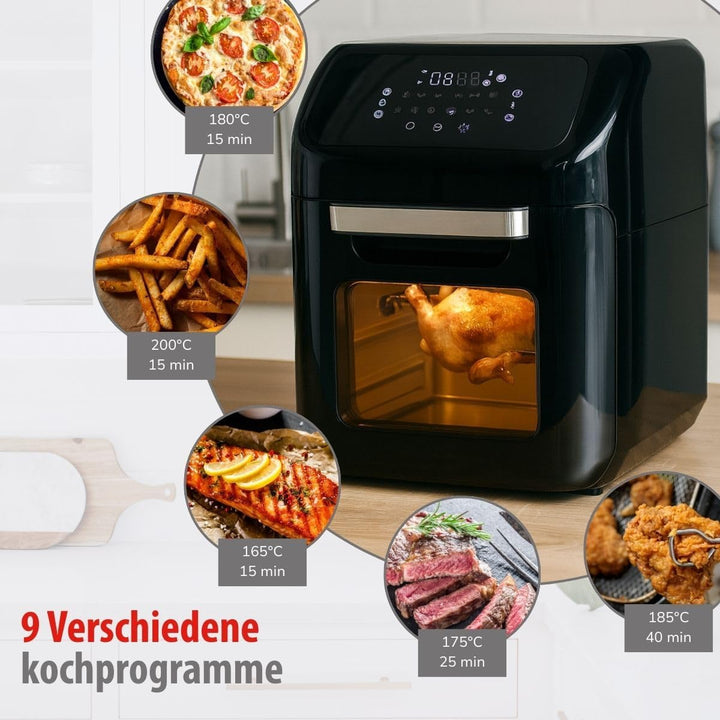 alpina Heissluftofen und Heissluftfritteuse - Airfryer - Digitale Zeit- und Temperaturkontrolle - 18