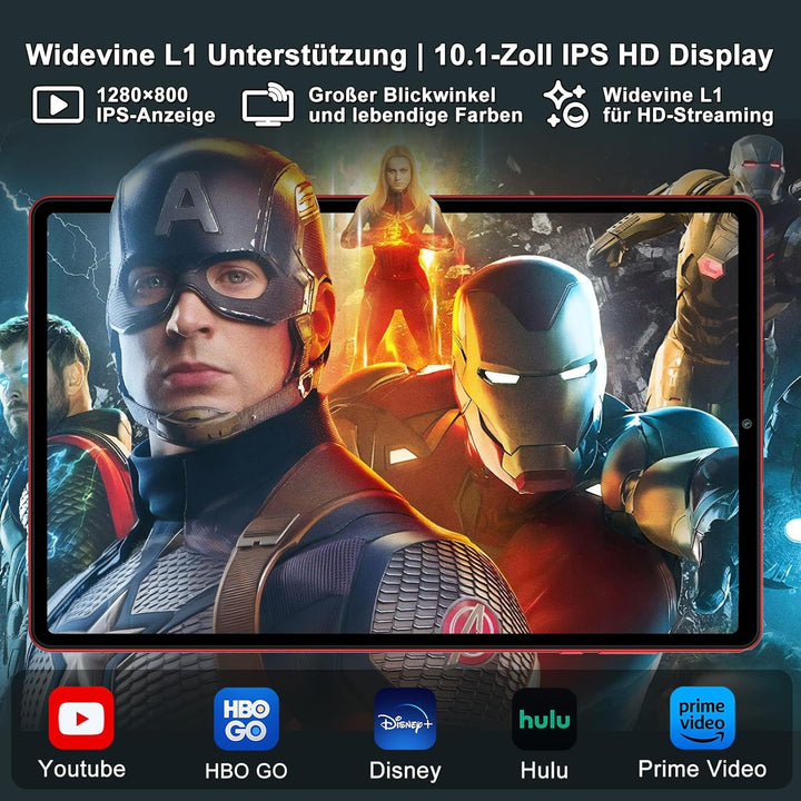 Android 15 Tablet 10 Zoll mit Gemini AI, 30 GB RAM + Erweiterbar auf 2 TB ROM, Widevine L1, 5G WLAN,
