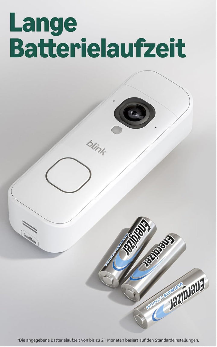 Blink Videotürklingel 2K+ (Batterie, neueste Gen.) | Kopf-bis-Fuss-Aufnahme | 2K | IP65 | Lange Batt