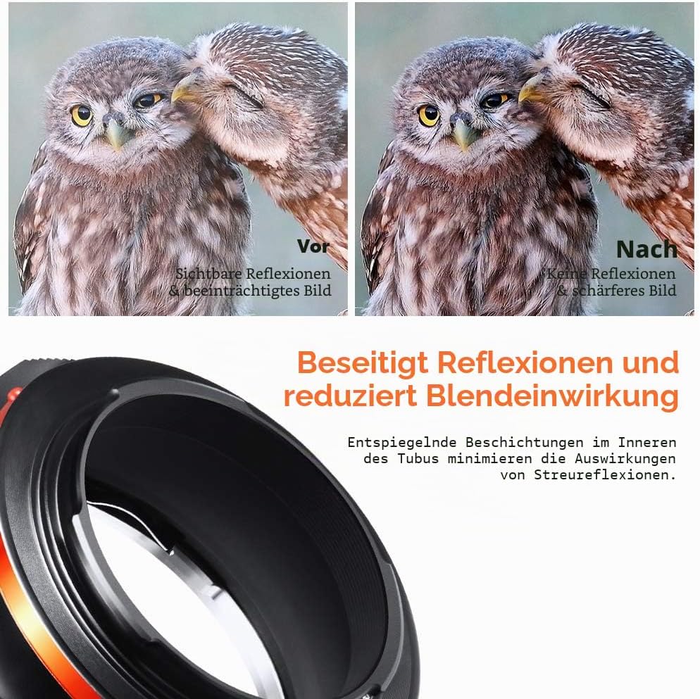 K&F Concept M12105 EOS-NEX Hochpräziser Manueller Objektivadapter Canon EOS an Sony Adapter Ring für
