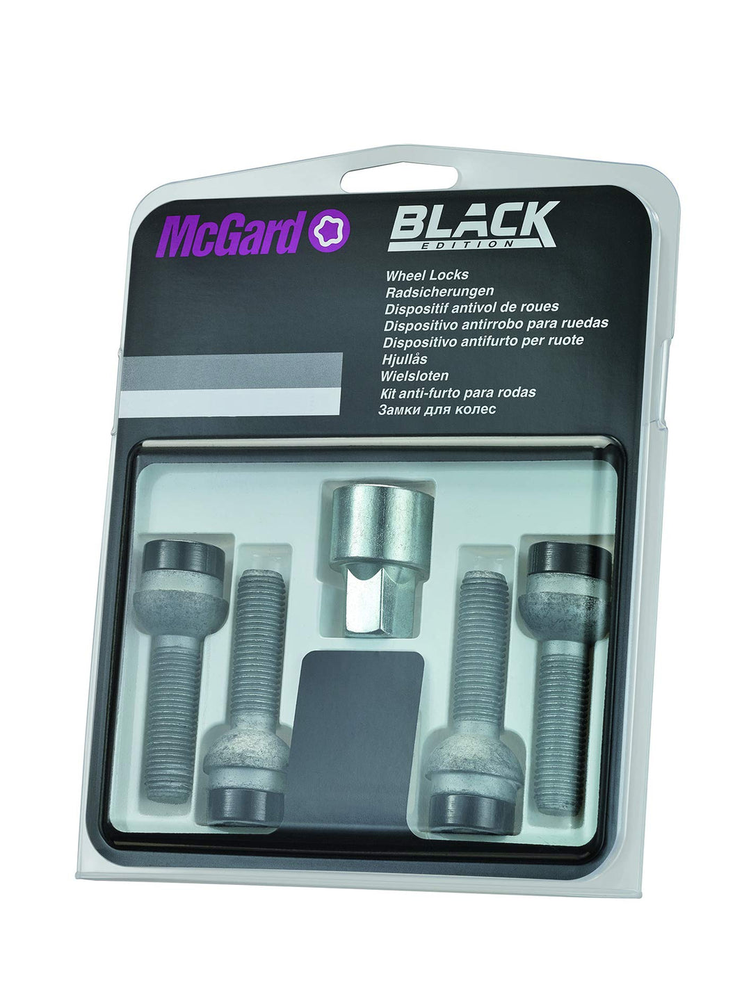 28025SUB Radsicherungsbolzen SUB (Schwarz) M14x1.5, Kugelsitz R12, Schaftlänge 41,0 mm, SW17, Schlüs