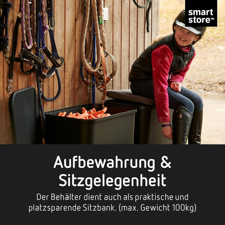 SmartStore - 4er Set Abfalleimer + 2 Deckel - Sammelset WhitePLY - Recycling Schwarz/Taupe/Birkenhol