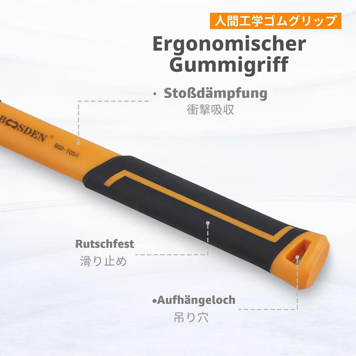 BOOSDEN Gummihammer,1020g, Gummihammer Camping, Gummihammer Gross, Hammer mit Haken Ergonomischem Gr