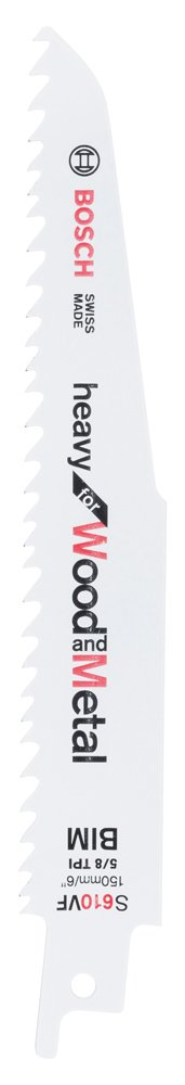 Bosch 5x PRO Multi Material Demolition S610VF Säbelsägeblatt (für Holz mit Nägeln, Bauholz, Länge 15