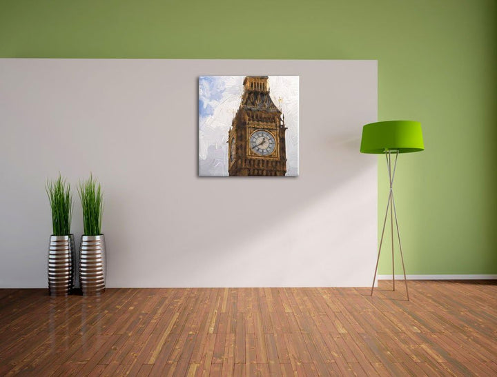 Wildwachsende Pusteblume, Format: 70x70 auf Leinwand, XXL riesige Bilder fertig gerahmt mit Keilrahm