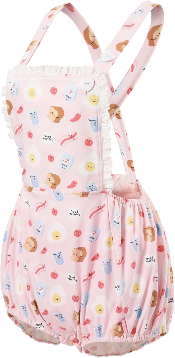 Baumwolle Knopf Schritt Erwachsene Onesie Strampler Bodysuit Pyjamas- Full Print Overalls, XS Fr